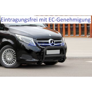 Frontb&uuml;gel Bullenf&auml;nger Frontschutzb&uuml;gel Rammschutz Mercedes V Klasse Vito Schwarz